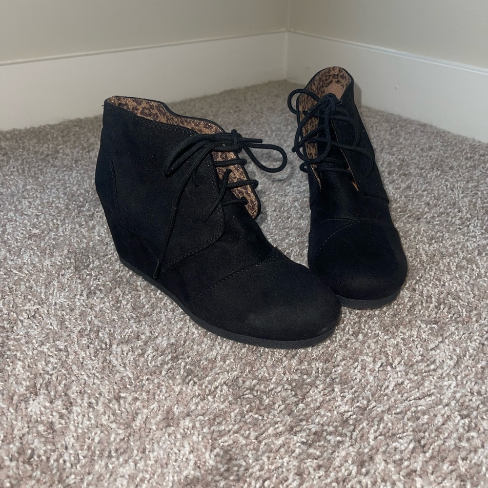 Women's Lace Up booties Ankle
Wedge Booties, Black